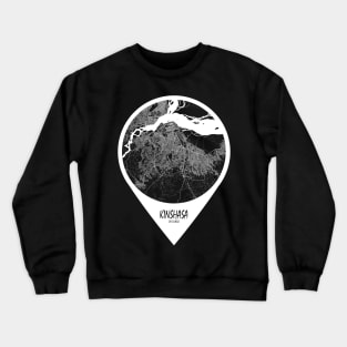 Kinshasa, DR Congo City Map - Travel Pin Crewneck Sweatshirt